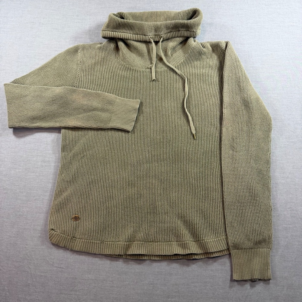 Lauren Ralph Lauren Sweater Womens Petite Small Green Excellent Cowl Neck Waffle
